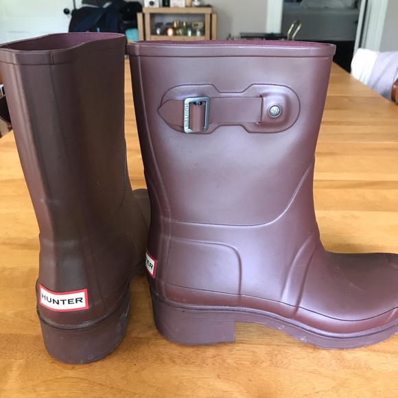 Hunter Shoes - Maroon Matte Hunter Rain Boots